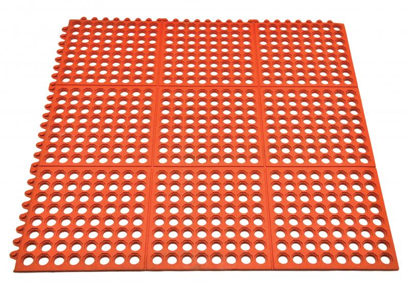 Terracotta Anti-Fatigue Mat with Interlocking Edges 1 Terracotta Anti-Fatigue Mat with Interlocking Edges